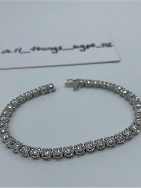 3CTW Lab Diamond Tennis Bracelet 7” VS-VVS E/F HPHT .925 Sterling Silver 8.97g